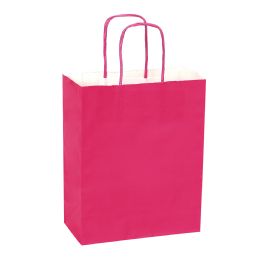24 pieces Paper Bags With Handles For Favors & Gifts 6-inch 12pc - Fuschia - Favor Bags & Boxes