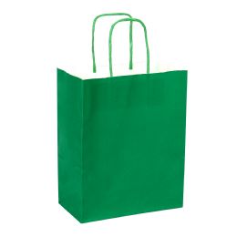 24 pieces Paper Bags With Handles For Favors & Gifts 6-inch 12pc - Green - Favor Bags & Boxes