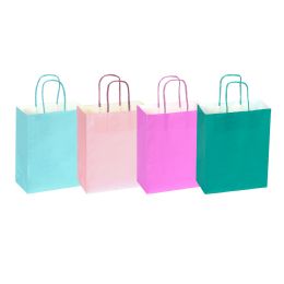 24 pieces Paper Bags With Handles For Favors & Gifts 6-inch 12pc - Mix Color - Favor Bags & Boxes