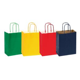 24 pieces Paper Bags With Handles For Favors & Gifts 6-inch 12pc - Mix Color - Favor Bags & Boxes