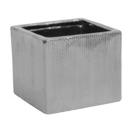 36 pieces of Square Ceramic Vase 3" -  Silver
