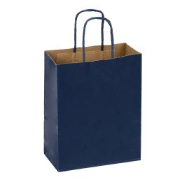 24 pieces Paper Bags With Handles For Favors & Gifts 6-inch 12pc - Navy - Favor Bags & Boxes