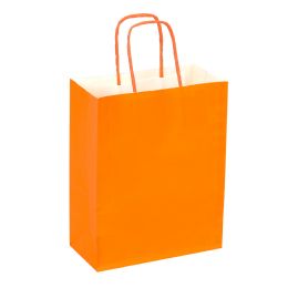 24 pieces Paper Bags With Handles For Favors & Gifts 6-inch 12pc - Orange - Favor Bags & Boxes