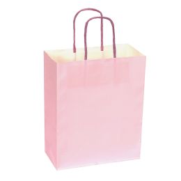 24 pieces Paper Bags With Handles For Favors & Gifts 6-inch 12pc - Pink - Favor Bags & Boxes