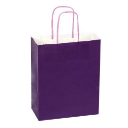 24 pieces Paper Bags With Handles For Favors & Gifts 6-inch 12pc - Purple - Favor Bags & Boxes