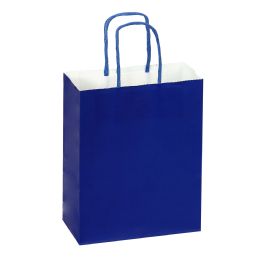 24 pieces Paper Bags With Handles For Favors & Gifts 6-inch 12pc - Royal Blue - Favor Bags & Boxes