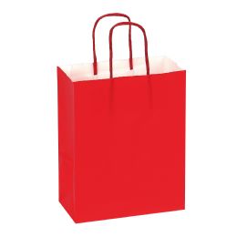 24 pieces Paper Bags With Handles For Favors & Gifts 6-inch 12pc - Red - Favor Bags & Boxes