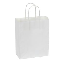 24 pieces Paper Bags With Handles For Favors & Gifts 6-inch 12pc - White - Favor Bags & Boxes