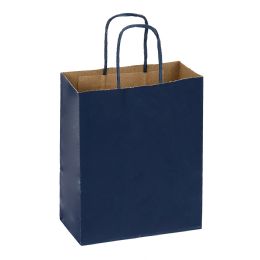24 pieces Paper Bags With Handles For Favors & Gifts 10-inch 12pc - Navy - Favor Bags & Boxes