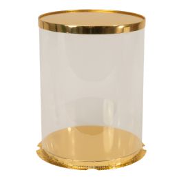 24 pieces Cylinder Cake Box 8" - Gold - Food Storage Containers