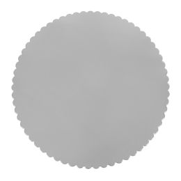 10 pieces Round Scalloped Coated Cake Board 10-inch 5pc - Silver - Baking Supplies