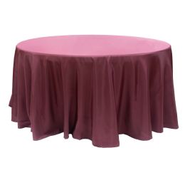12 pieces Value Round Polyester Table Cover 120" - Burgundy - Table Cloth