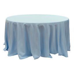 12 pieces Value Round Polyester Table Cover 120" - Blue - Table Cloth