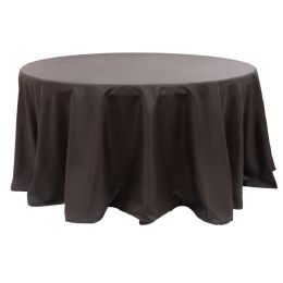 12 pieces Value Round Polyester Table Cover 120" - Brown - Table Cloth
