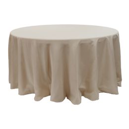 12 pieces Value Round Polyester Table Cover 120" - Champagne - Table Cloth