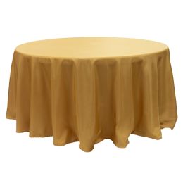 12 pieces Value Round Polyester Table Cover 120" - Gold - Table Cloth