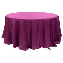 12 pieces Value Round Polyester Table Cover 120" - Magenta - Table Cloth