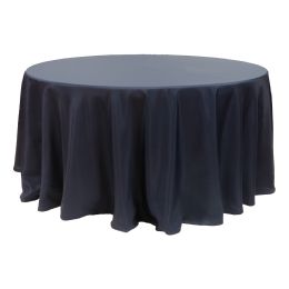 12 pieces Value Round Polyester Table Cover 120" - Navy - Table Cloth