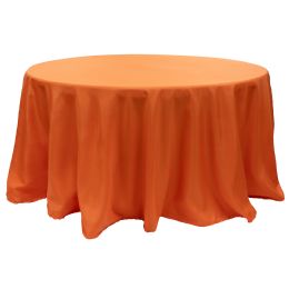12 pieces Value Round Polyester Table Cover 120" - Orange - Table Cloth