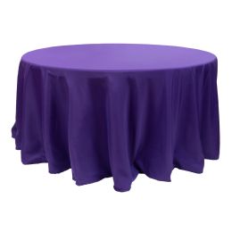 12 pieces Value Round Polyester Table Cover 120" - Purple - Table Cloth