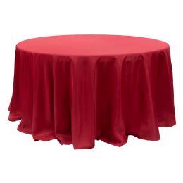 12 pieces Value Round Polyester Table Cover 120" - Red - Table Cloth