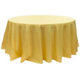 12 pieces Value Round Polyester Table Cover 120" - Yellow - Table Cloth