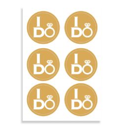 96 pieces of "i Do" Wedding Sticker Labels 4 Sheets/bag