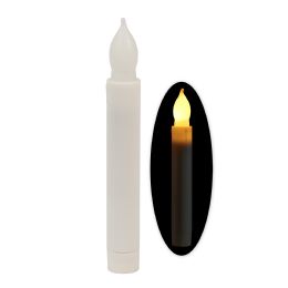 12 pieces Led Flameless Flickering Taper Candle 6.5-inch 12pc/box - White - Candles & Accessories