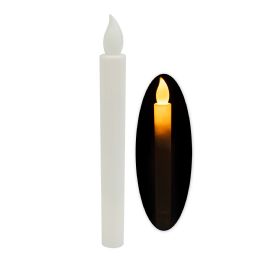 12 pieces Led Flameless Flickering Taper Candle 8.75-inch 6pc/box - White - Candles & Accessories