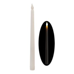 12 pieces Led Flameless Flickering Taper Candle 11-inch 6pc/box - White - Candles & Accessories