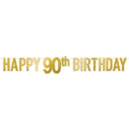 144 pieces of Foil Happy  90th  Birthday Streamer
