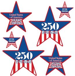 168 pieces of Semiquincentennial Star Cutouts