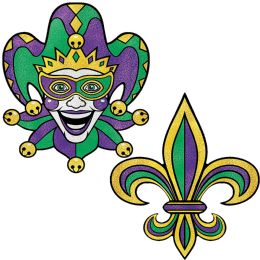 144 pieces of Jumbo Mardi Gras Cutouts