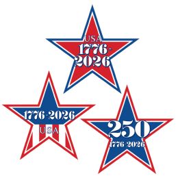 576 pieces of Semiquincentennial Mini Star Cutouts