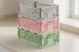 12 of Collapsible Basket Rectangle Assorted Color