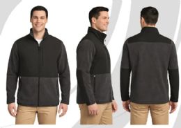 24 of Men's Journey Summit Hybrid Full Zip Heather Charcoal/black Assorted Sizes S-2xl