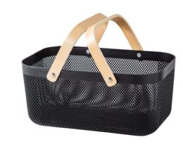 12 Pieces Plastic Storage Basket Rectangle W/ Handles Asst. Color - Organizer