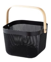 12 Pieces Plastic Basket W/ Handle Square Asst. Color - Organizer