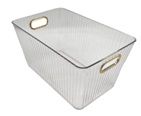 24 Pieces Plastic Multipurpose Storage Bin Pet W/gold,silv Handle - Organizer