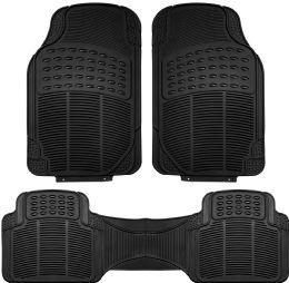 4 Pieces Car Mat Heavy Duty Deluxe 3 Pcs Black - Auto Accessories