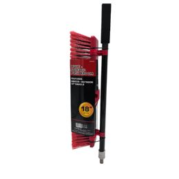 6 of Push Broom 18" Head Width W/ 58"handle Ylw/blk