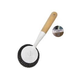 48 of Metal Scourer Brush W/ Wooden Handle