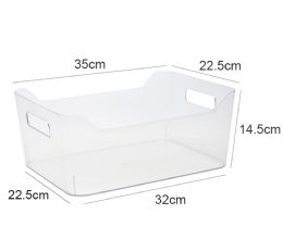 12 Pieces Multipurpose Storage Bin W/handle Clear Pet Rect. Large - Storage & Organization