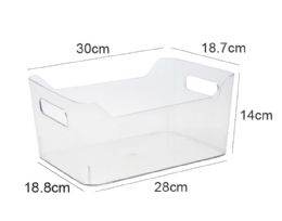 12 Pieces Multipurpose Storage Bin W/handle Clear Pet Rect. Medium - Storage & Organization