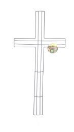 24 Wholesale Wire Flower Wreath Frame Form Green - Cross