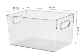 12 Pieces Multipurpose Storage Bin W/handle Clear Pet Rectangle Medium - Storage & Organization
