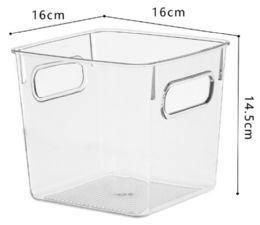 24 Pieces Multipurpose Storage Bin With Handle Clear Pet Square - Storage & Organization
