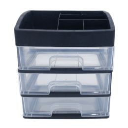 2 Pieces Organizer 3 Drawers - Black - Storage & Organization