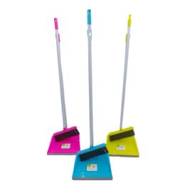 24 of Long Handle Dustpan W/ Broom Metal Stick