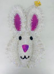 24 Pieces 20x12" Tinsel Easter Bunny Head Decoration - Easter